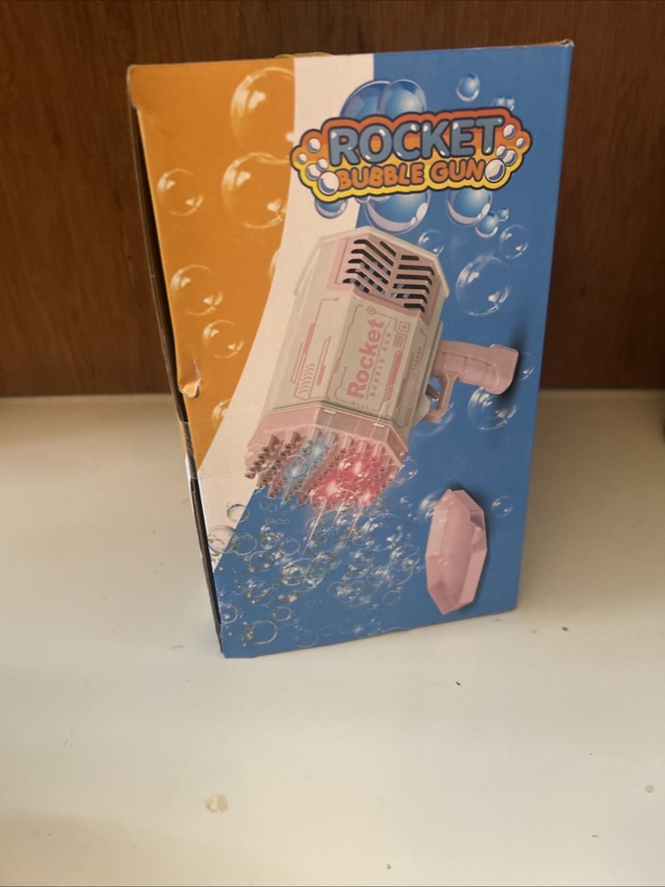 Rocket Bubble Gun 69 Hole Foaming w/Lighting Effects Bubble Machine