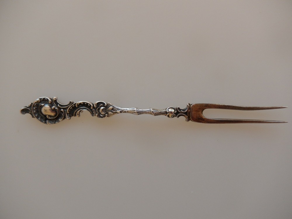 German 800 Silver Cocktail Hors d'Oeuvres Fork 1910