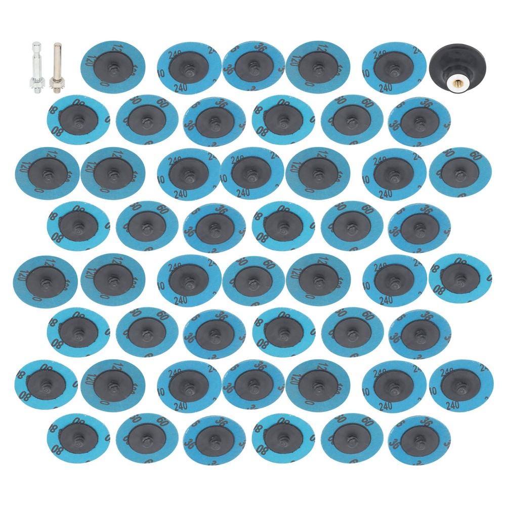 LABLT 2" Roll Lock Die Quick Change Sanding Discs 50Pcs 36 60 80 120 240 Grit