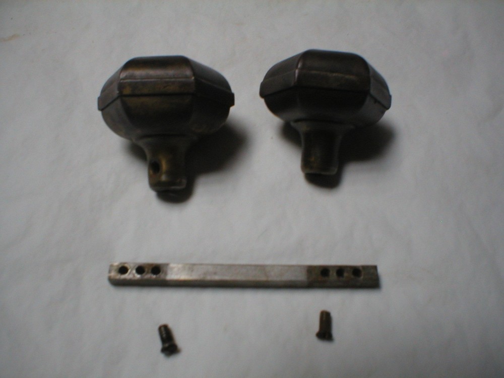 Antique Hexagon Doorknob Pair
