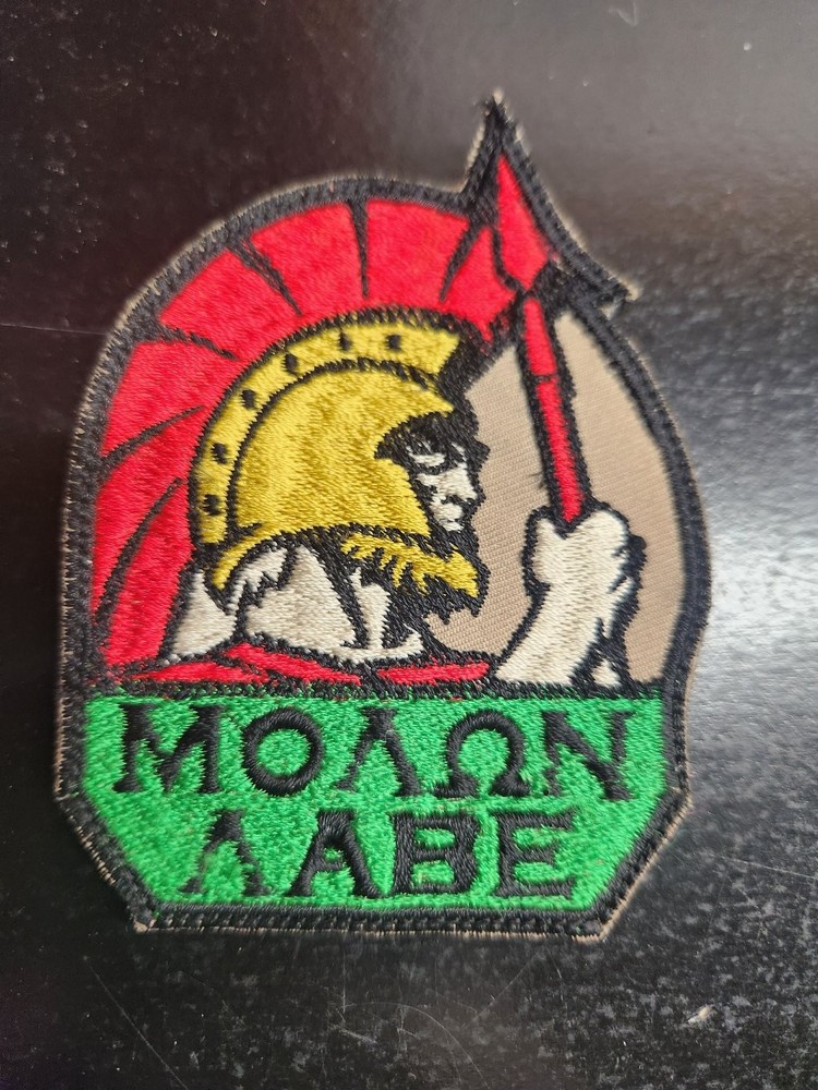 Military Morale Patch Spartan Warrior Molon Labe Hook Loop Tactical