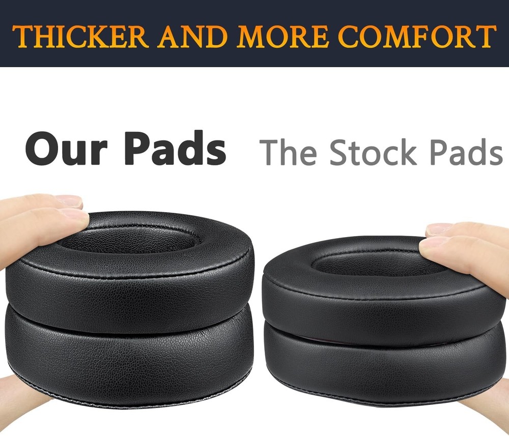 SoloWIT Replacement Ear Pads Cushions for Beats Studio 2 & 3 Black