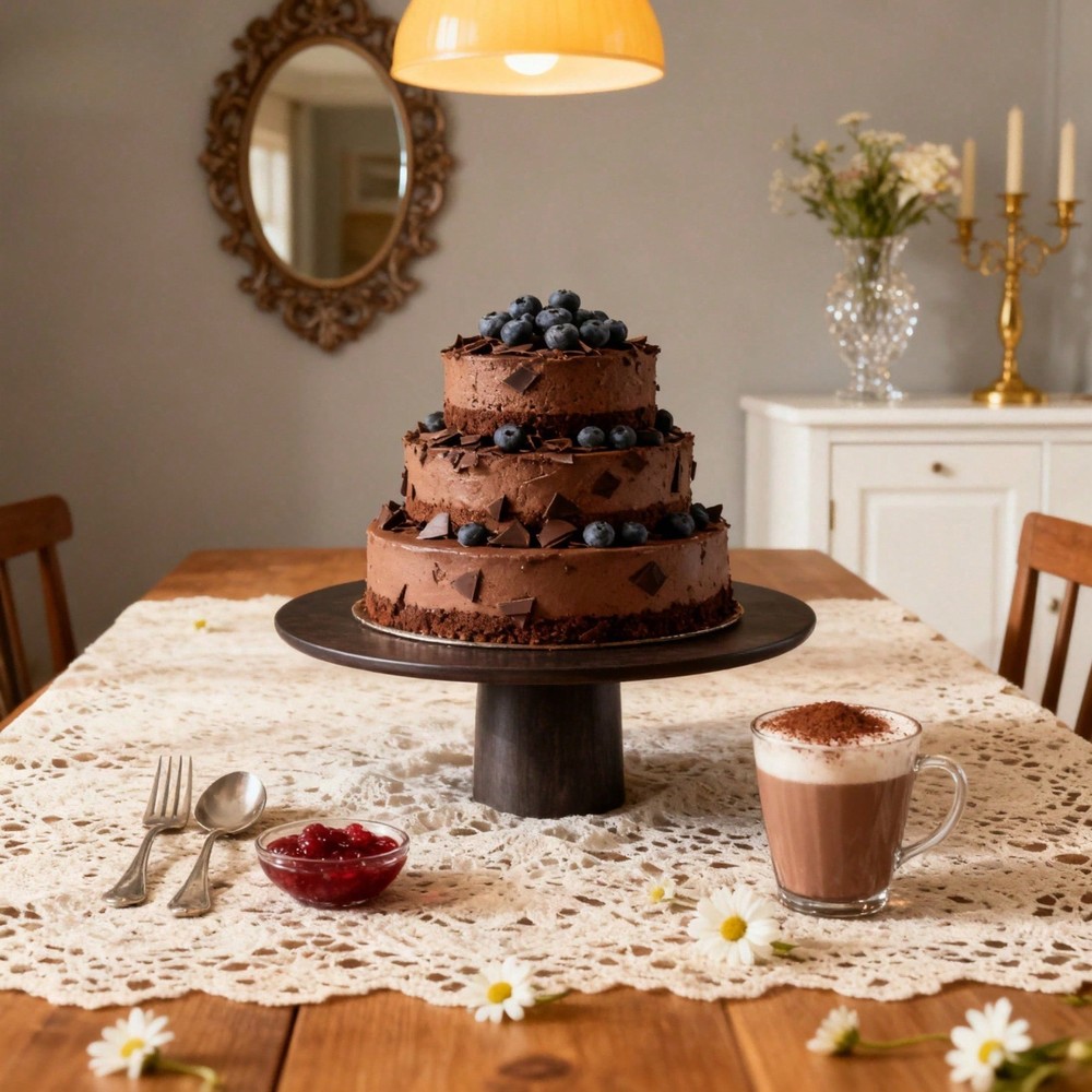 Black Wood Cake Stand