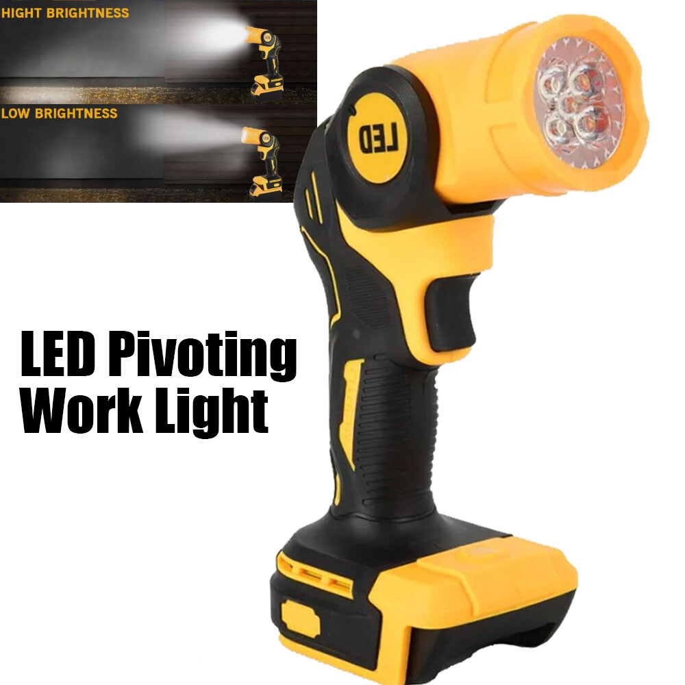 New LED Pivoting Flashlight Cordless Work Light For DeWALT LED 20V 20Volt MAX US