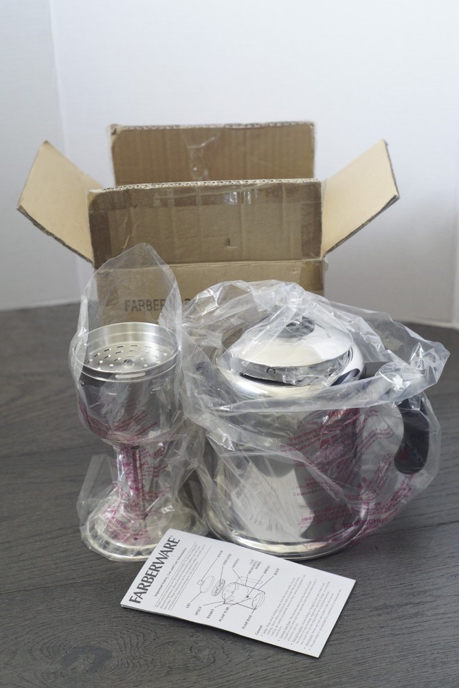 FARBERWARE Classic Stainless Coffee Stovetop Percolator Yosemite 8 cup Open Box