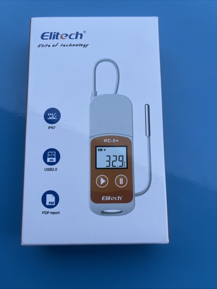 Elitech RC-5+ TE External Sensor Temperature Data Logger 32000Points PDF Report