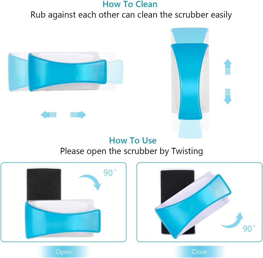 Premium Magnetic Algae Scraper for Easy Aquarium Cleaning - Light Blue, Size S