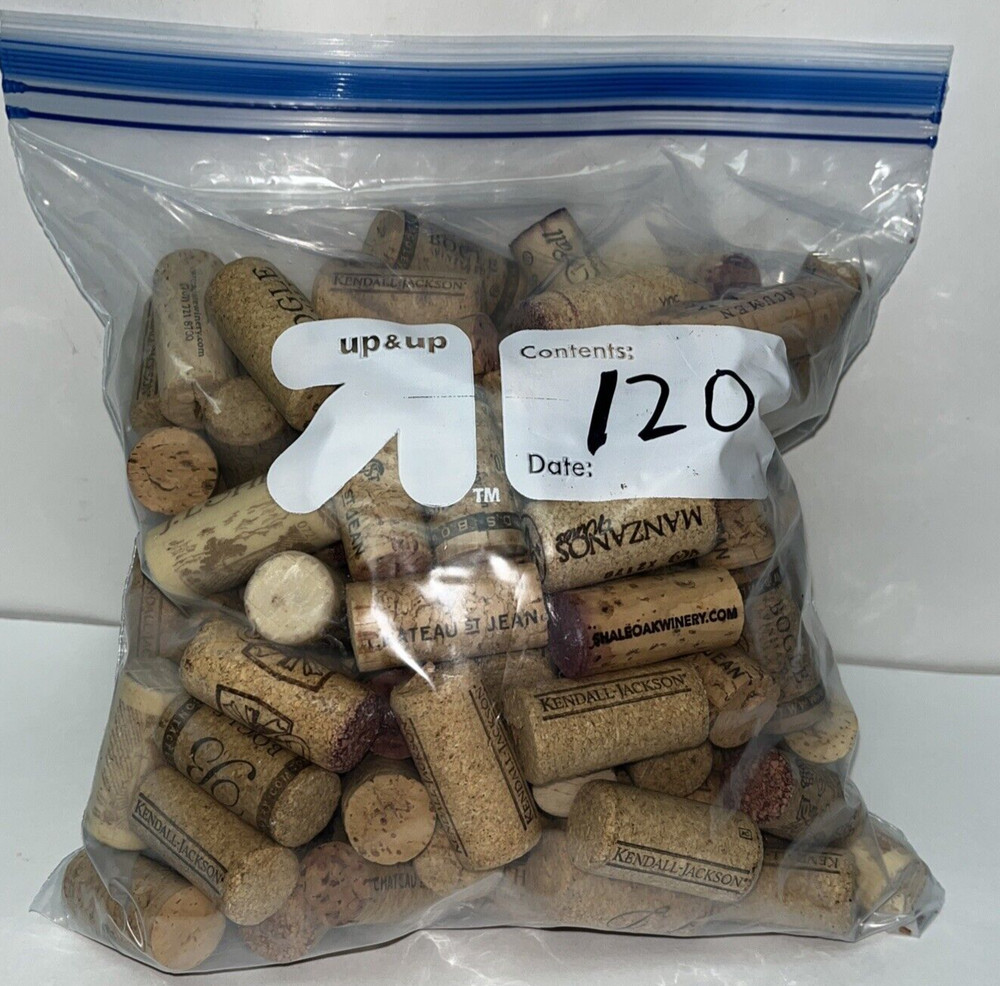 Lot 120 Wine corks Mixed Bag Mostly Natural Crafting