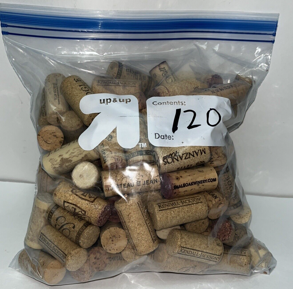 Lot 120 Wine corks Mixed Bag Mostly Natural Crafting