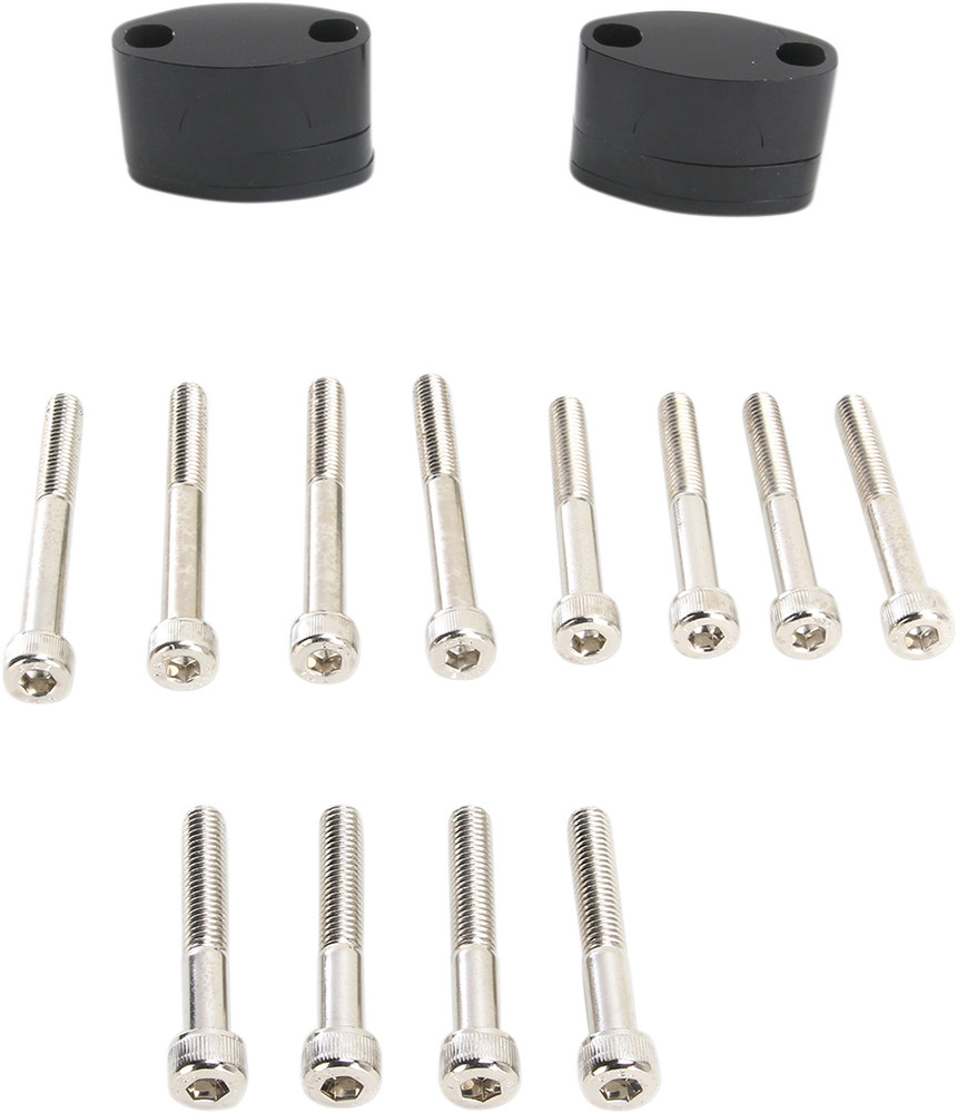 Emgo Aluminum Handlebar Riser Kit Black Anodized 1 1/8" Handlebars #23-09381