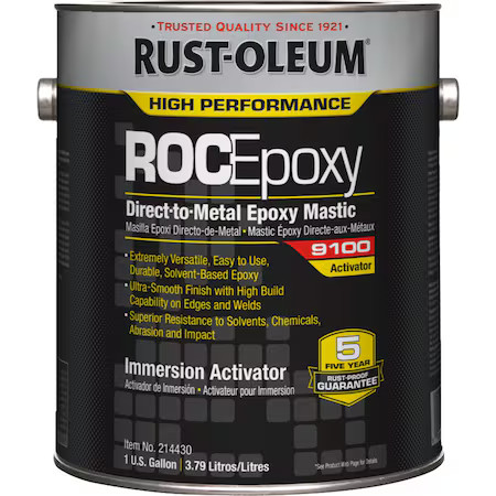 Rust-Oleum 214430 Immersion Epoxy Coating Activator, Clear, Gloss, 1 Gal, 100