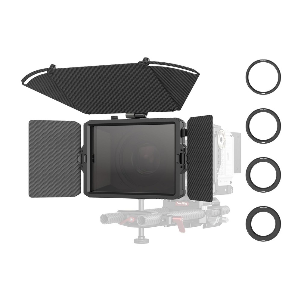 Mini Matte Box Pro Flag Kit with Two 4 x 5.65 Filter Frame, Modular Anti-Glar...