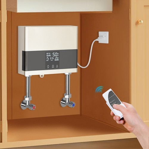 110V Mini Electric Tankless Hot Water Heater Constant Temperature Remote Control