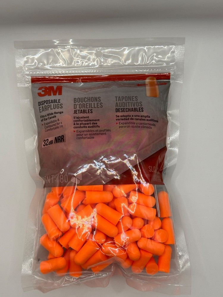 3M Disposable Safety Ear Plugs 80 count