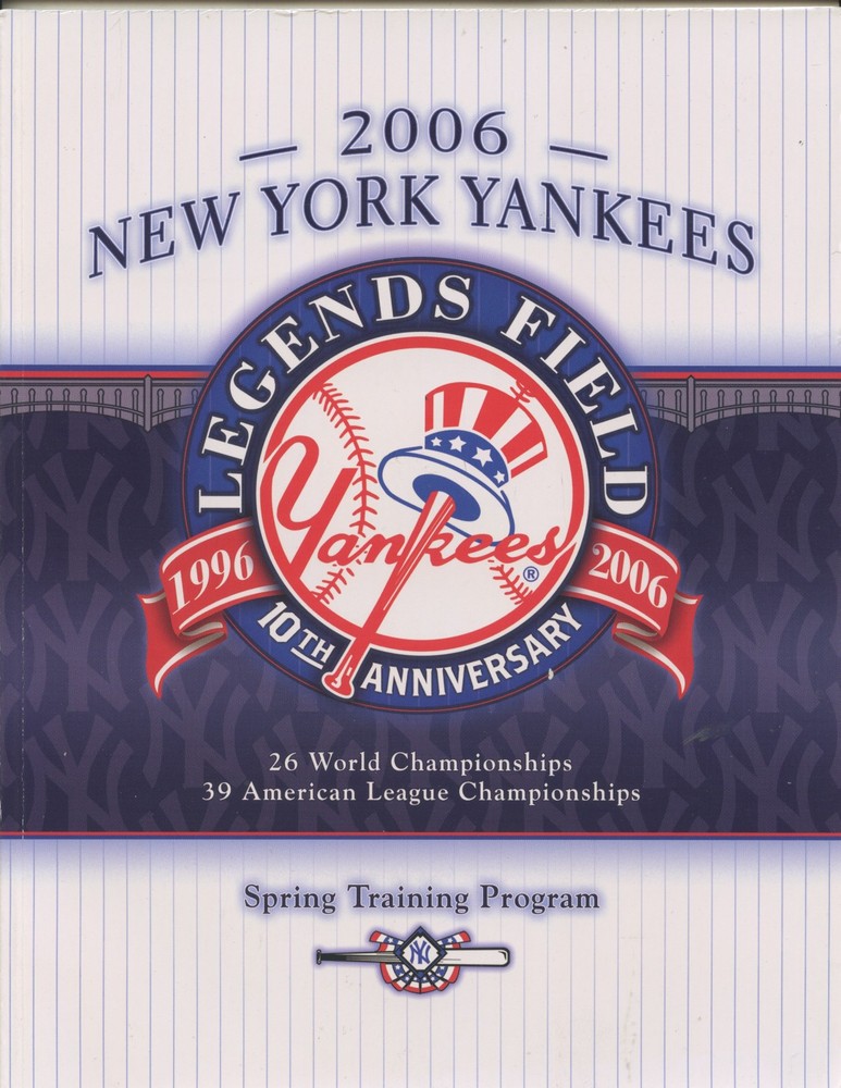 2006 NEW YORK YANKEES "SPRING TRAINING" PROGRAM (DEREK JETER, RANDY JOHNSON)