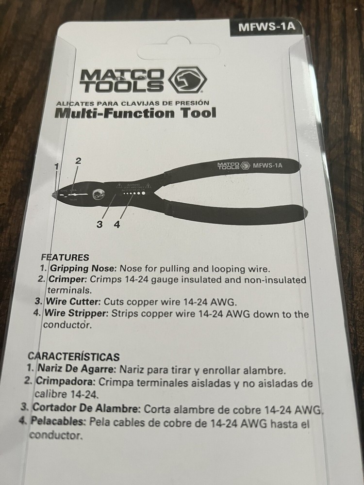 MATCO COMPACT MULTI FUNCTION WIRE STRIPPER 14-24 AWG MFWS-1A