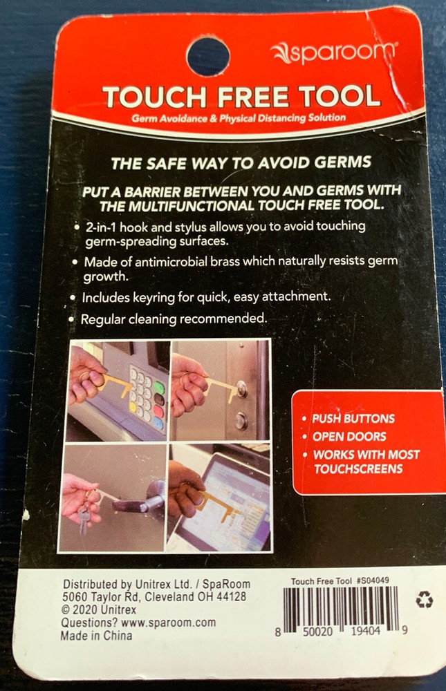 Sparoom No Touch Free Brass Tool Germ Avoidance Physical Distancing Doors COVID