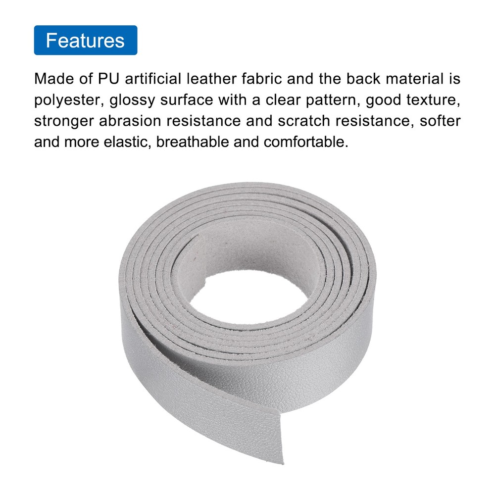 Leather Straps Strip Belt 1.5cm(0.6" Width) Leather Strips Silver