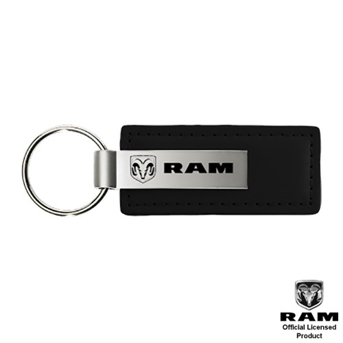 Dodge RAM Black Leather Key Chain