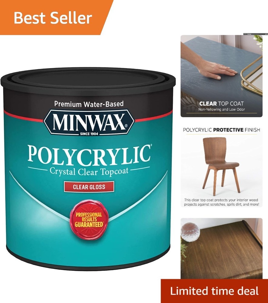 Fast Drying Water-Based Polycrylic Finish ½ Pint - Ideal for Wood Projects