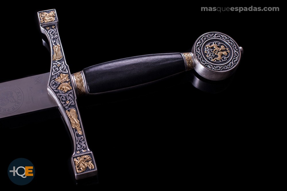 Excalibur Silver Sword Decorated in Gold