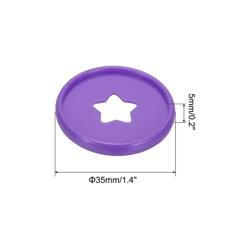 35mm Plastic Book Binding Discs, 33 Pack Expansion Discs Star, Purple