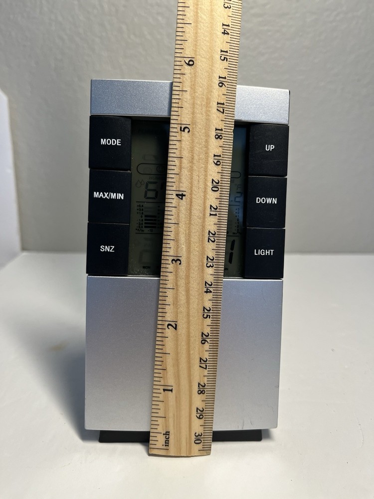 Silver Black Clock Weather Forecast Station Wall or Desktop