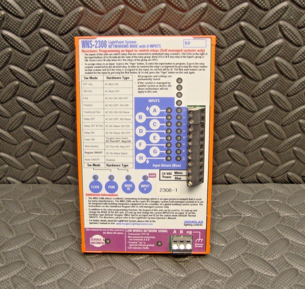 Douglas Lighting Controls WNS-2308 LightPoint System Networking Node 8 Inputs