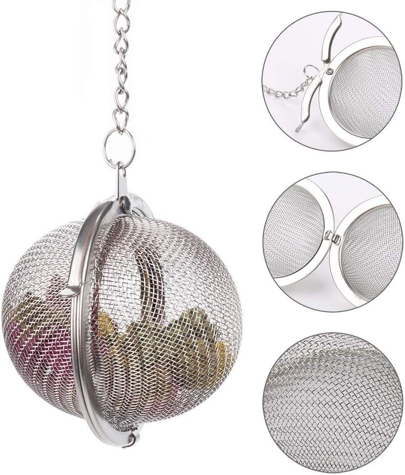 2Pcs Stainless Steel Tea Infuser - Fine Mesh Strainer for Loose Leaf Tea