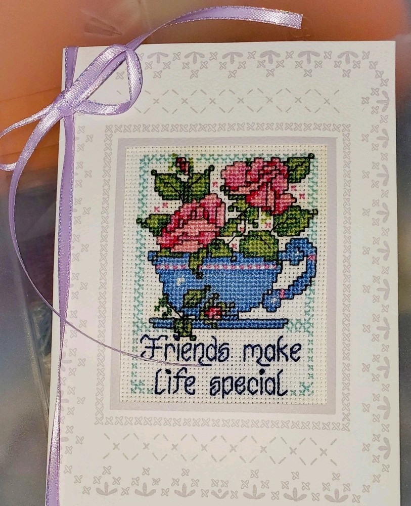 "Friends Make Life Special" completed Design Works Greeting card Frameable