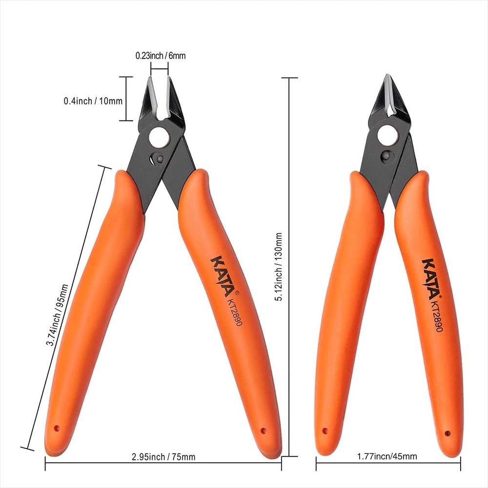 KATA Micro Wire Cutters Pliers: Precision Flush Cutter Tools Small, Orange