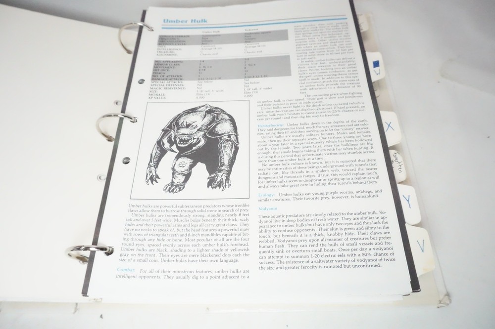 Monsters Compendium Binder AD&D Vol 1 & 2