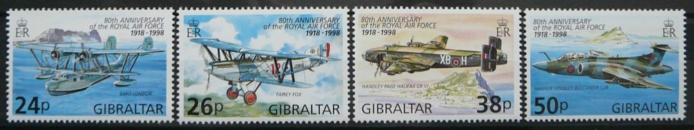 Gibraltar Stamps - Military aircraft_1998 - MNH.