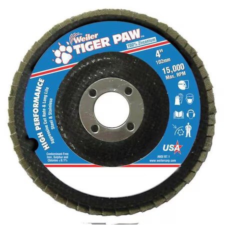 Weiler 98823 Abrasive Flap Disc, Medium, 4In., Phenolic