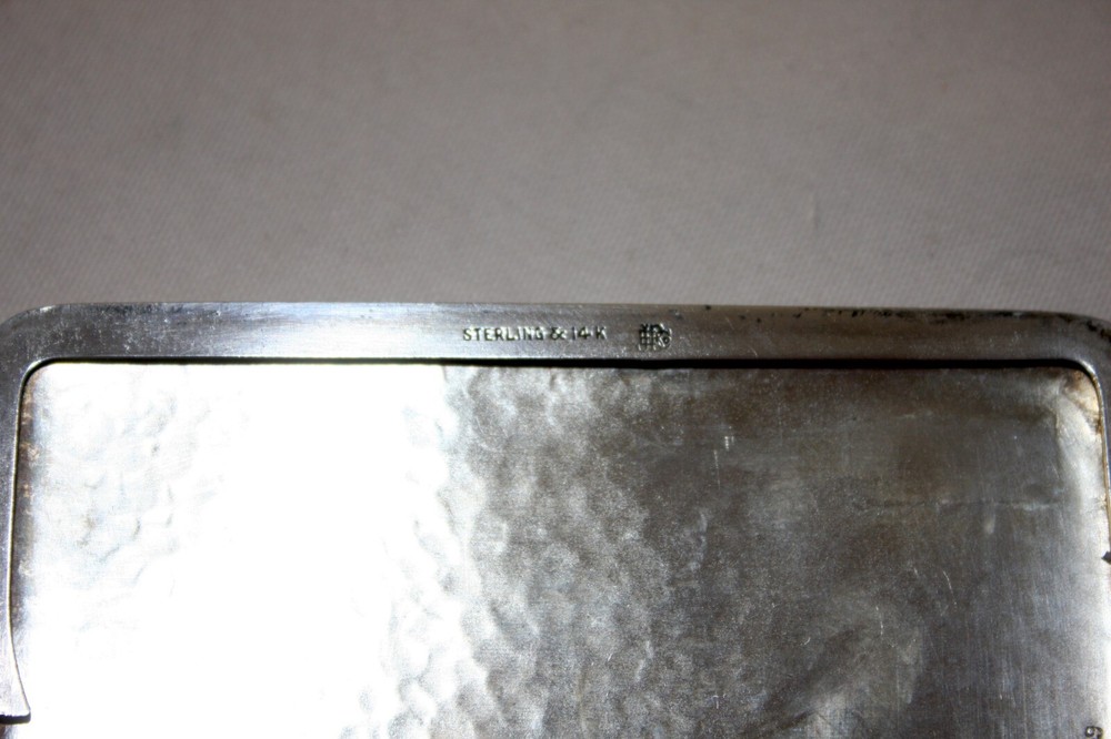 James E. Blake Co. Sterling Silver/14K Cigarette Case Monogrammed "GWK"