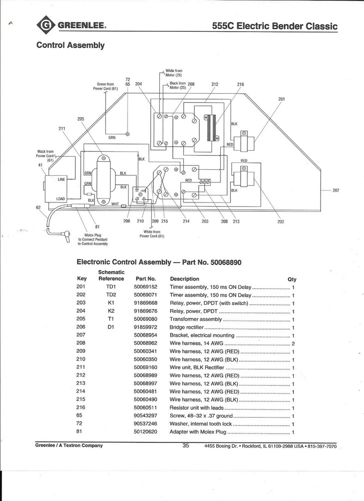 GREENLEE 555 I/O INPUT OUTPUT COMPUTER CONTROL BOARD BRAKE ASSEMBLY CODE# 06889
