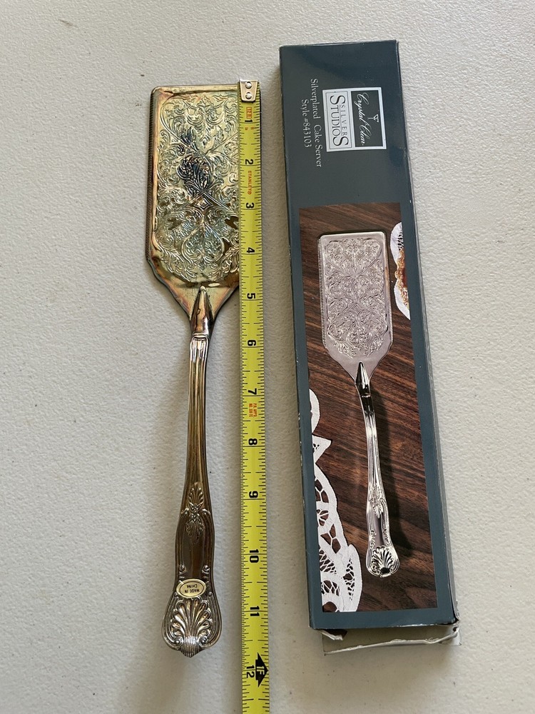 VTG Crystal Clear Silver Studios Silver Plated 11.5" Cake Server, Style #843103