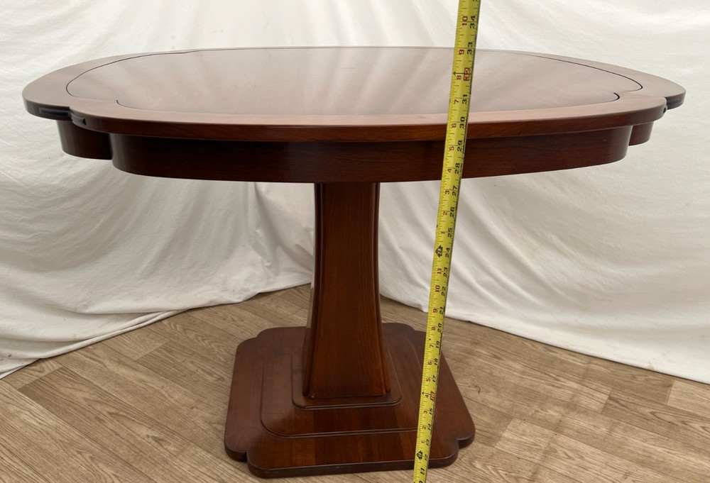 Vintage Stickley Pedestal Table Solid Cherry Clover pattern Kitchen Game Room