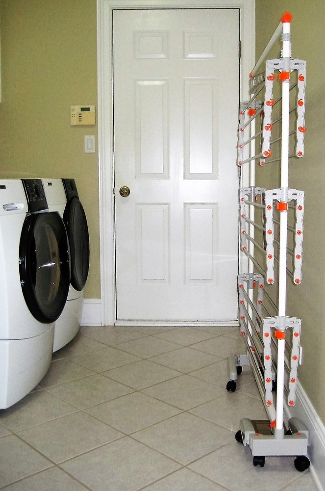 BDPV23 Foldable Rolling 3Tier Clothes Laundry Drying Rack with Stainless Stee...