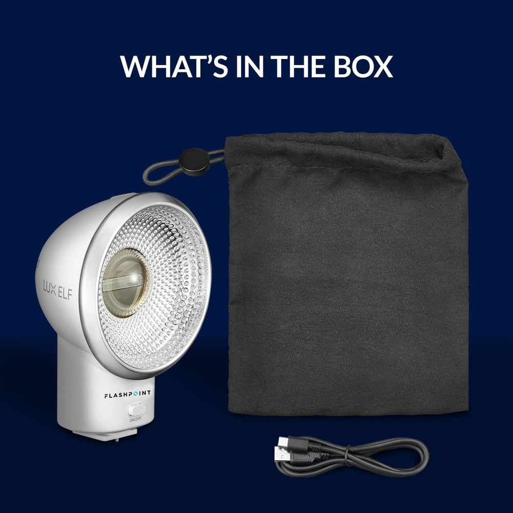 Flashpoint FlashBack Lux Elf Retro Camera Flash (White), Godox Lux Elf