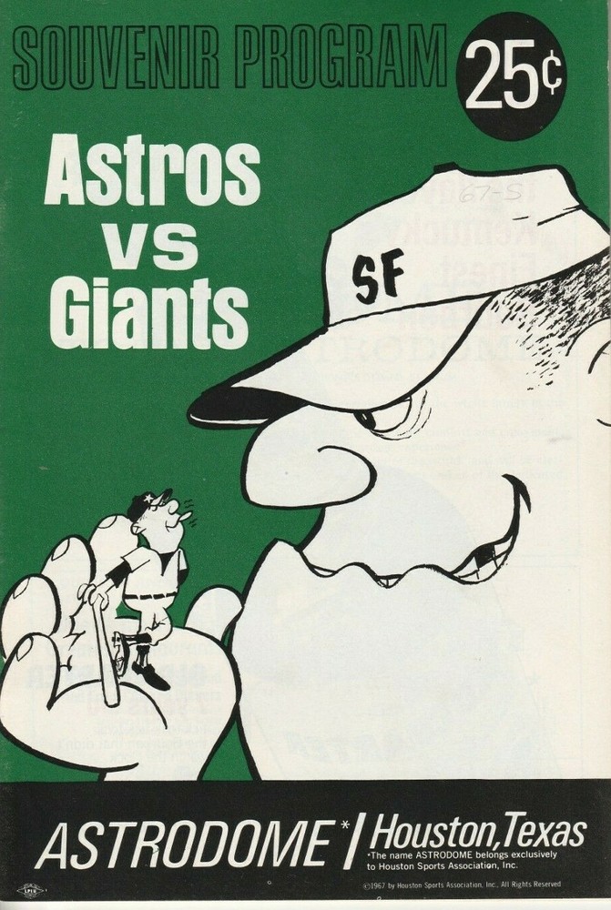 1967 Houston Astros vs. San Francisco Giants Program - Scored