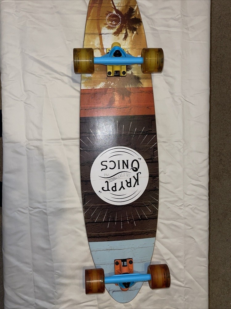 Kryptonics Skateboard Longboard 36" x 9" Sunset Palm Trees Art