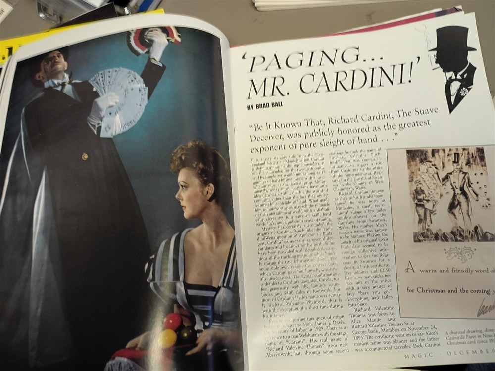 Cardini Magic Magazine Issue December 1995 #3