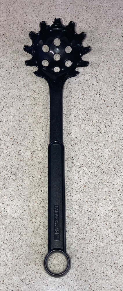Farberware 11.5 Inch Black Plastic Pasta Fork With Straining Holes