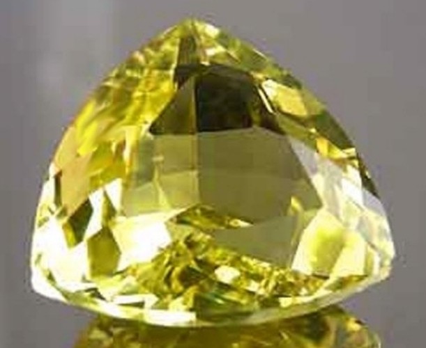 LEMON QUARTZ 8 MM TRILLION CUT CHECKERBOARD TOP ALL NATURAL AAA