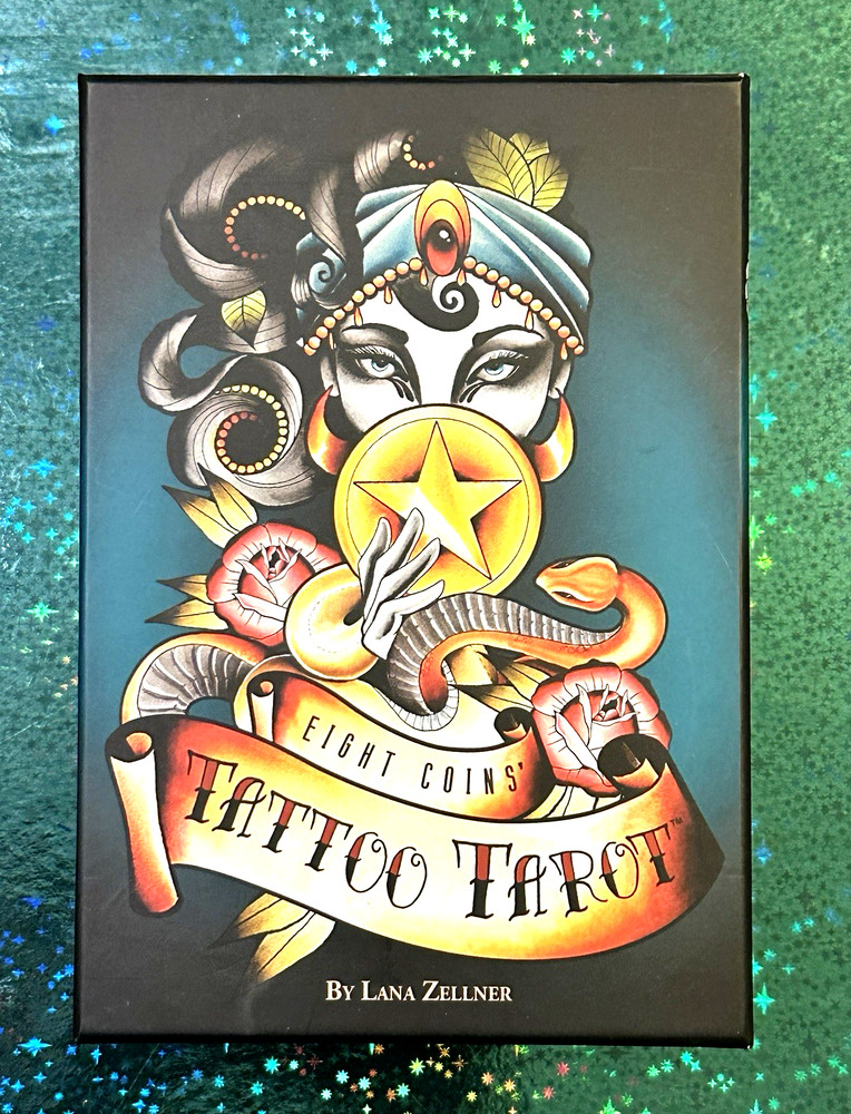 Eight Coins Tattoo Tarot Deck With Guidebook & Spreadsheet In Box Set