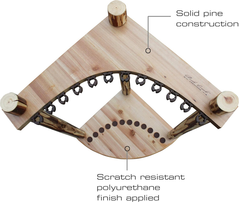 Corner Log 12 Fishing Rod Rack, Rustic