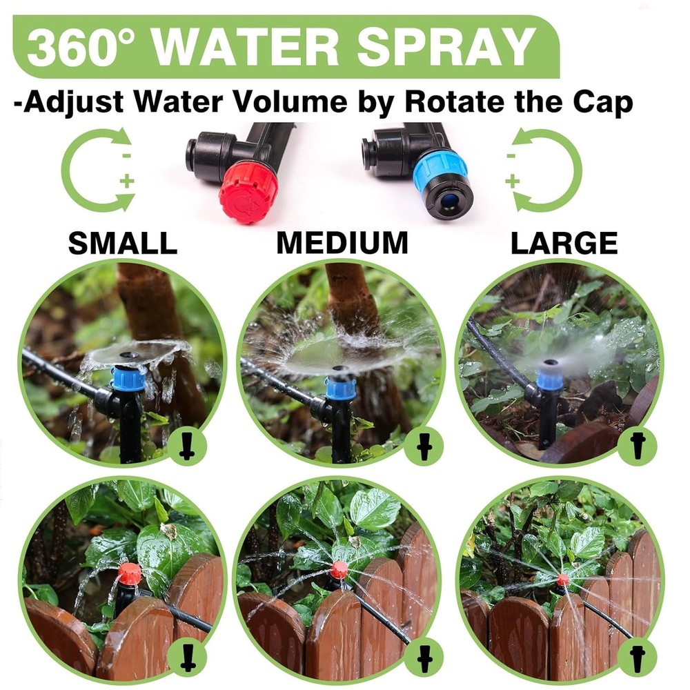 Automatic 240FT Drip Irrigation System - Quick Connect & Water Saving Technology