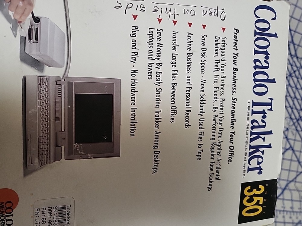 Colorado Trakker 350 External Parallel Port Backup System IBM