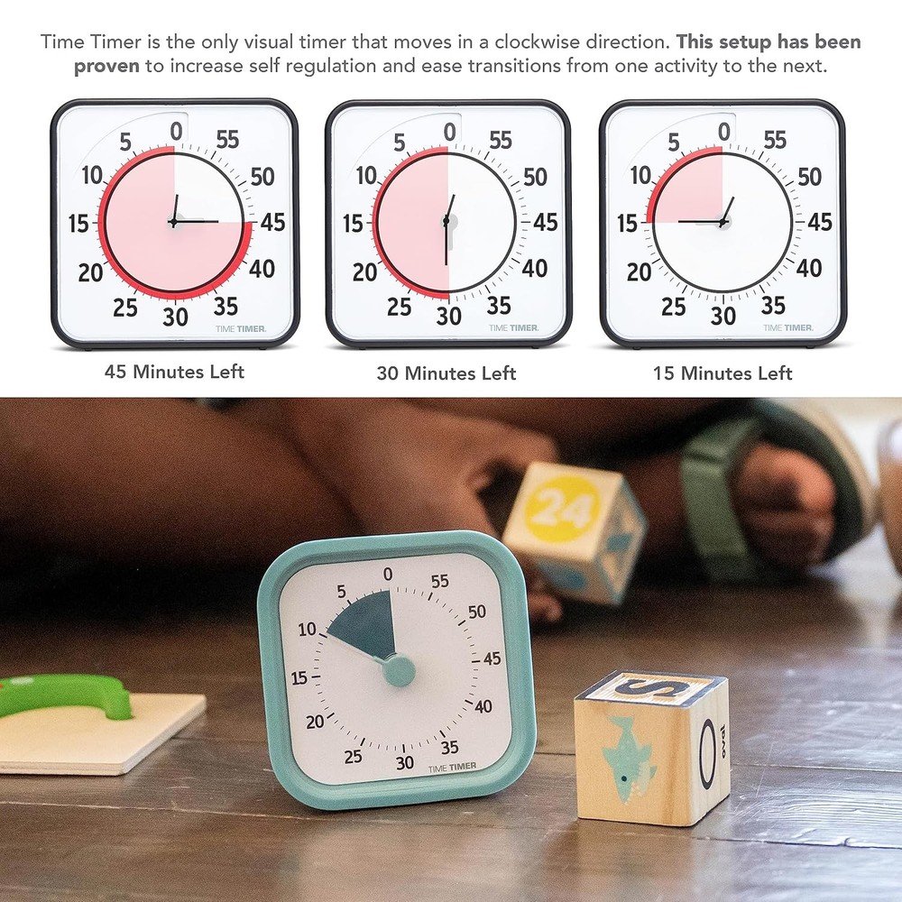 TIME TIMER Home MOD - 60 Minute Kids Visual Timer Edition Lake Day Blue